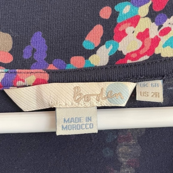 BODEN NAVY PATTERNED 3/4 SLEEVE DRESS - Picture 5 of 5